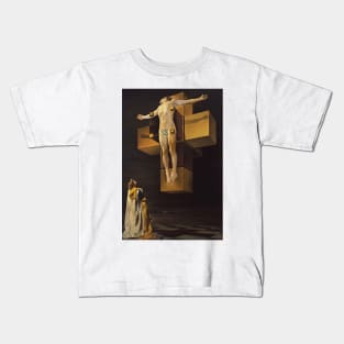 Salvador Dali Crucifixion (Corpus Hypercubus) Art Poster 1954 Surrealism Kids T-Shirt